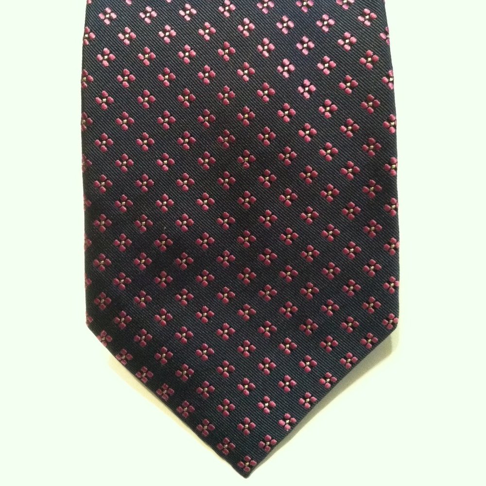 PINTO MENS NEW BLUE SILK TIE  WIDTH: 3 5/8"  MADE IN ITALY